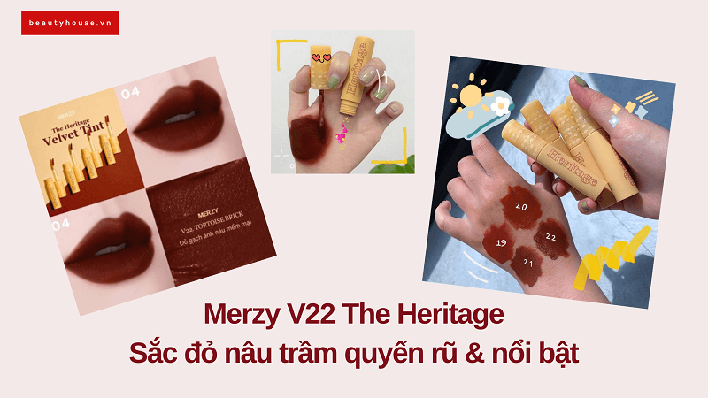 Son Merzy V22 sắc đỏ nâu trầm siêu quyến rũ và nổi bật