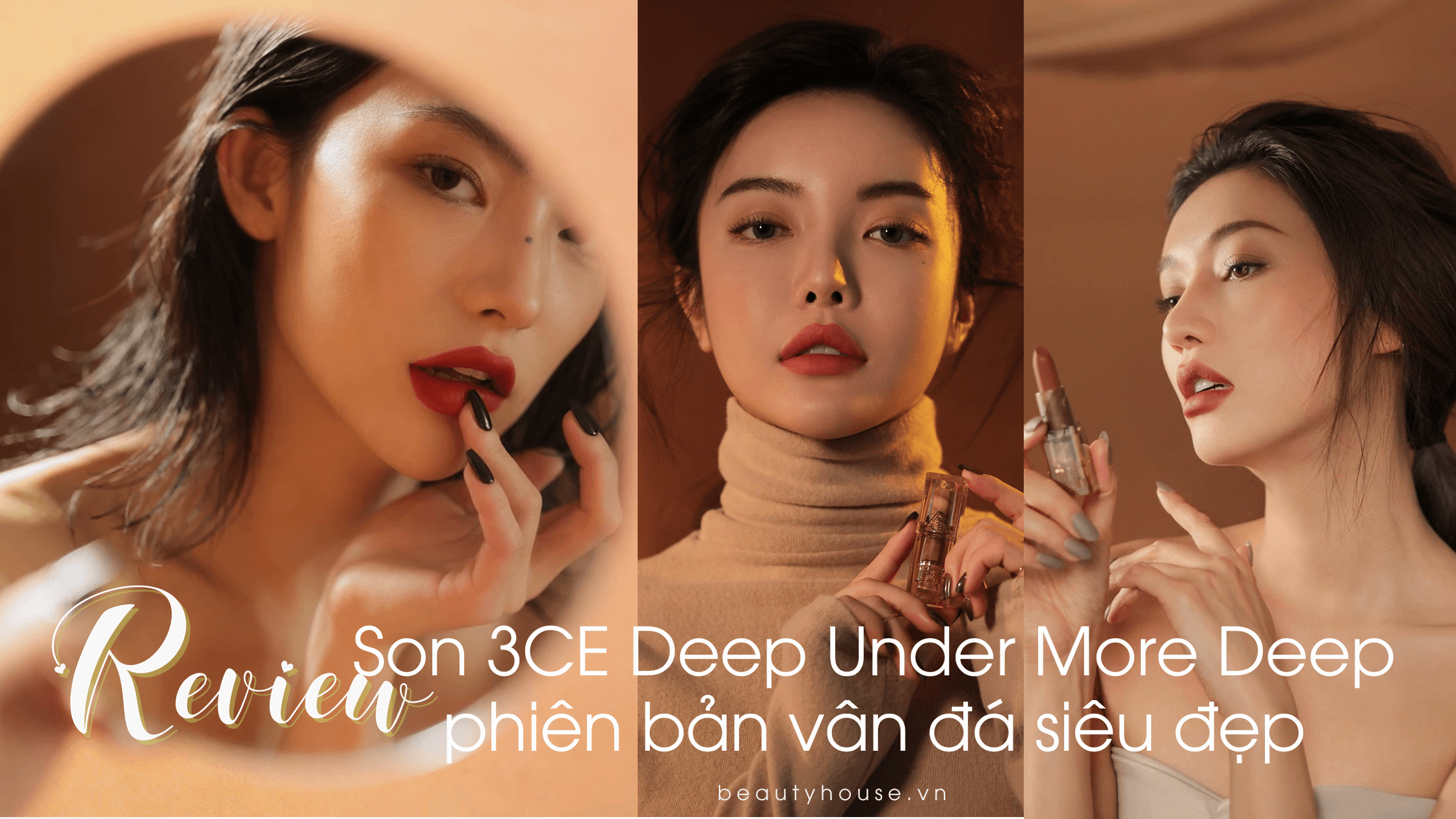Review son 3CE Deep Under More Deep phiên bản vân đá siêu đẹp
