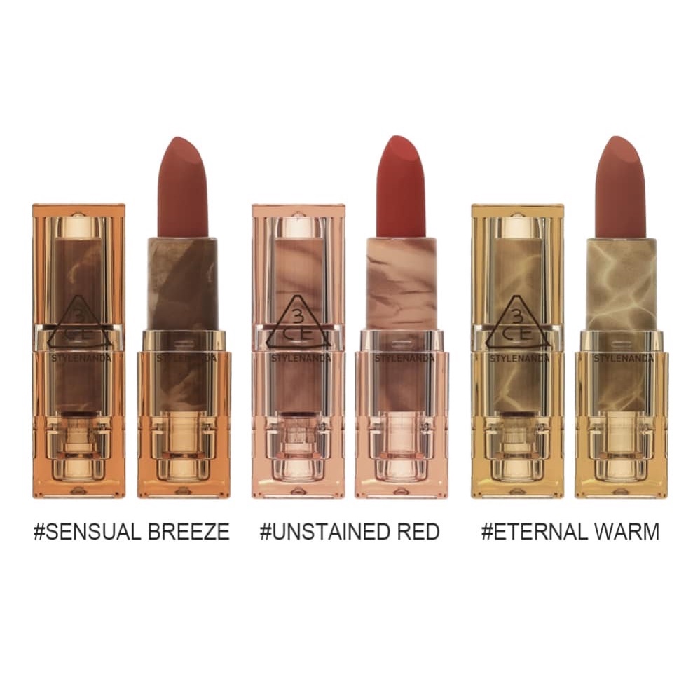 Son thỏi lì 3CE Deep Under More Deep họa tiết vân đá